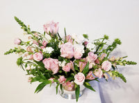 Pretty in Pink - Roses and Seasonal Pink Flowers Arrangement