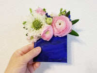 Pink and white Pocket Squares Boutonniere and corsage