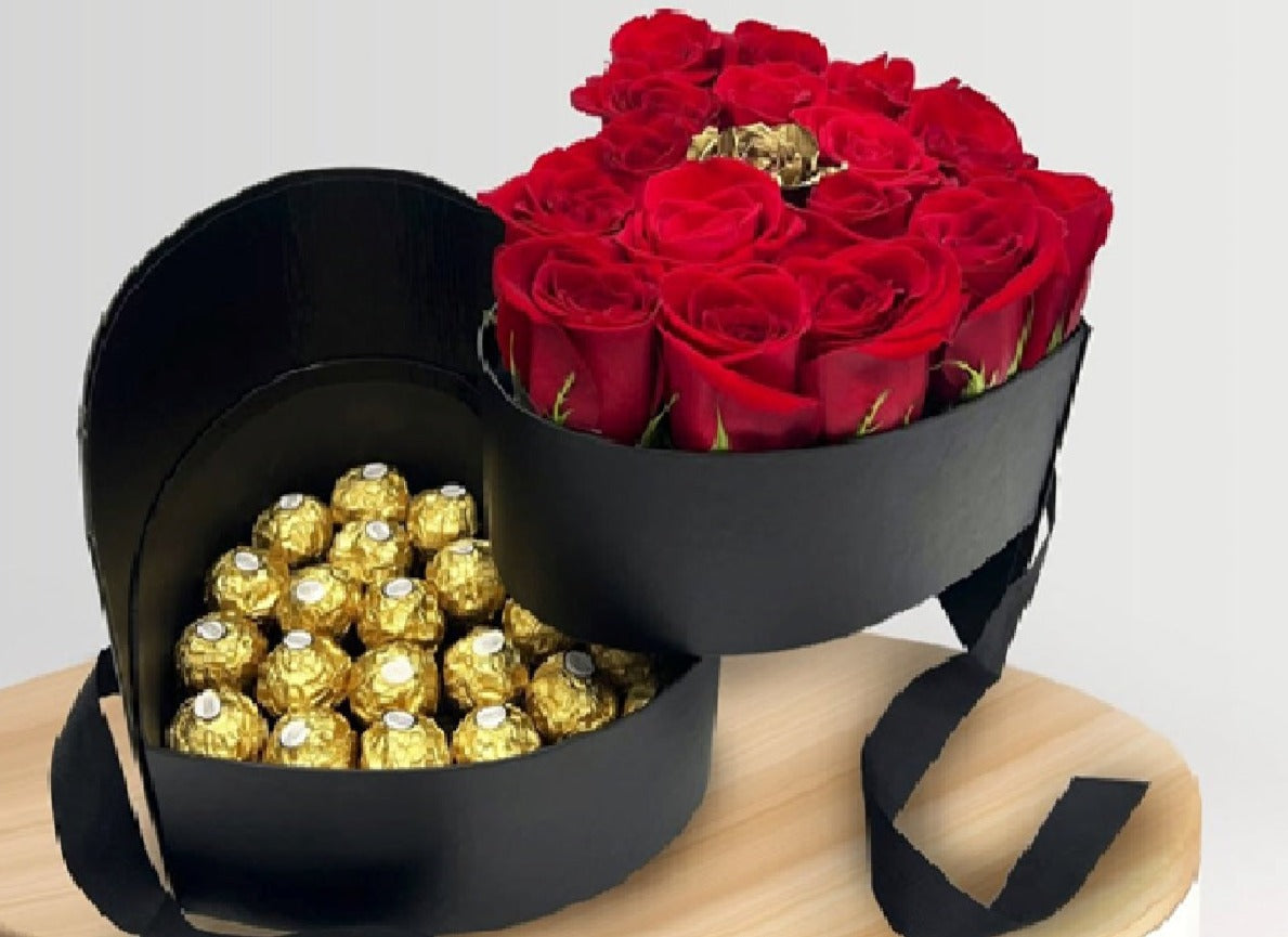ferrero plants Ferrero Rocher Chocolates and Roses Box – LeLe Floral
