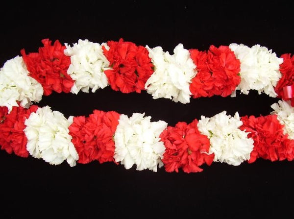 Mixed of Red & White Carnation Lei