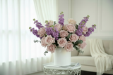 Radiant blush Roses & Lavender Stocks - The Perfect Gift for Any Moment