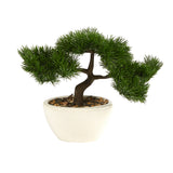 10” Cedar Bonsai Artificial Tree in Decorative Planter