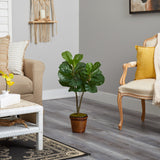 33” Fiddle Leaf Fig Artificial Tree in Basket
