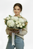 Monochromatic Symphony Hydrangeas Bouquet