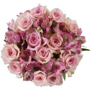 Sale - Dozen Pink Roses & Alstroemeria Bouquet