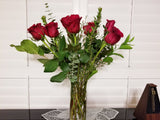 One Dozen Fragrant Red Roses with Filler and Greenery