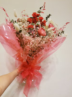 Red and Cream Dried Flowers Bouquet