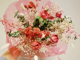 Red and Cream Dried Flowers Bouquet