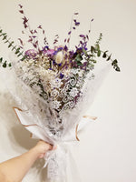 Purple, Lavender, and Cream Dried flowers bouquet