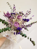 Purple, Lavender, and Cream Dried flowers bouquet
