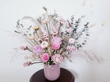 Blush, Pink & Cream Mixed Preserved/Dried Flowers Arrangement