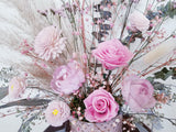 Blush & Pink Mixed Preserved/Dried Flowers Arrangement