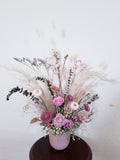 Pink & Mauve Mixed Preserved/Dried Flowers Arrangements