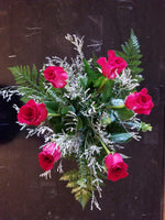 Half Dozen Roses Arrangement In Clear Vase