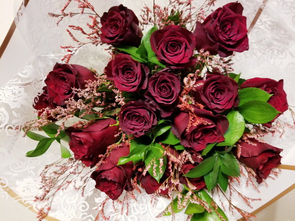 Two Dozen Red Roses & Filler Bouquet