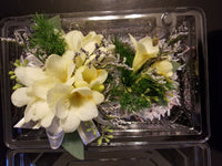 Freesia Flowers Wrist Corsage and Boutonniere