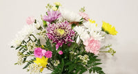 Fresh Cut Mixed Floral Arrangement in Clear Vase