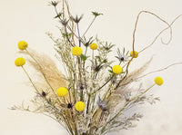 Cheerful Yellow & Blue Arrangement (Dried Flowers)