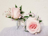 Pink Roses Wrist Corsage &  Boutonniere