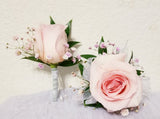 Pink Roses Wrist Corsage &  Boutonniere