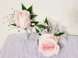 Pink Roses Wrist Corsage &  Boutonniere