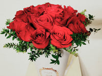 FOREVER YOURS - 18 RED ROSES In Round European Style Box