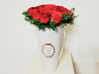 FOREVER YOURS - 18 RED ROSES In Round European Style Box