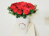 FOREVER YOURS - 18 RED ROSES In Round European Style Box