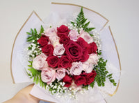 25 Red & Pink Roses Bouquet