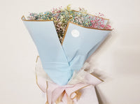 Natural Dried Rainbow Baby's Breath Blue Bouquet (Korean Style)