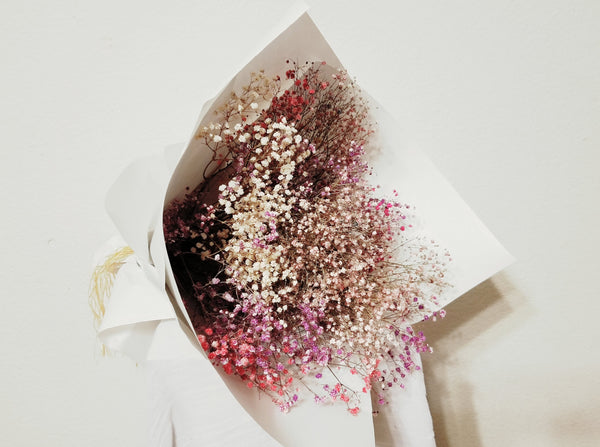 Natural Dried Shades of Pink & Lavender Baby's Breath Bouquet