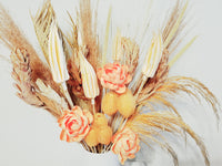 Dried Tropical Arrangement is naturally dried & preserved tropical flower and sola wood peach Peonies. An assorted multicolored mix of beautiful tropical flowers