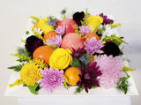 Seasonal Flowers and Fruit Arrangement