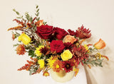 This unique super cute centerpiece design with fall seasonal flowers for your Thanksgiving table or bring as a hostess gift. Let's celebrate this beautiful fall holiday.