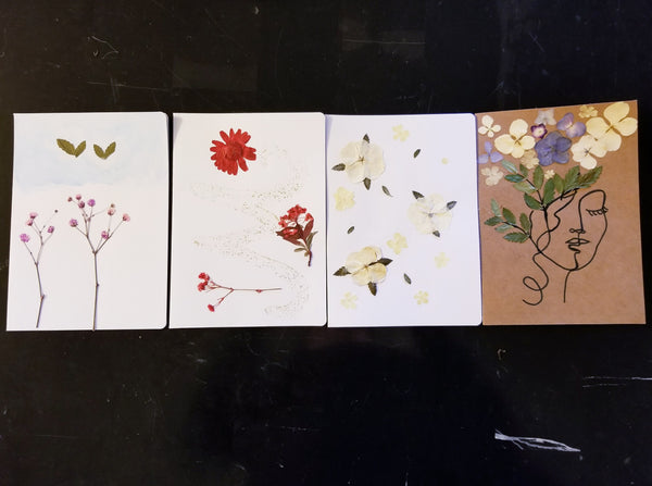 Handmade Pressed Flowers Cards