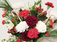 Winter Fresh Cut Mixed Floral Arrangement in Clear Vase