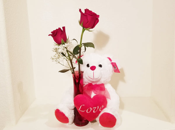 Roses and Teddy Bear Love