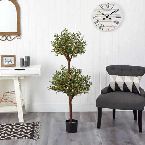 4.5' Olive Double Topiary Silk Tree