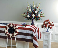 Red White and Blue Patriotic funeral arrangements Package I